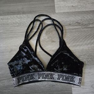 PINK Victoria's Secret Velvet Bralette - Charcoal